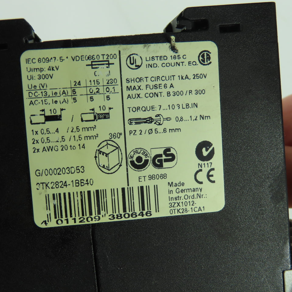 Siemens 3TK2824-1BB40 Siguard Safety Relay 24VDC