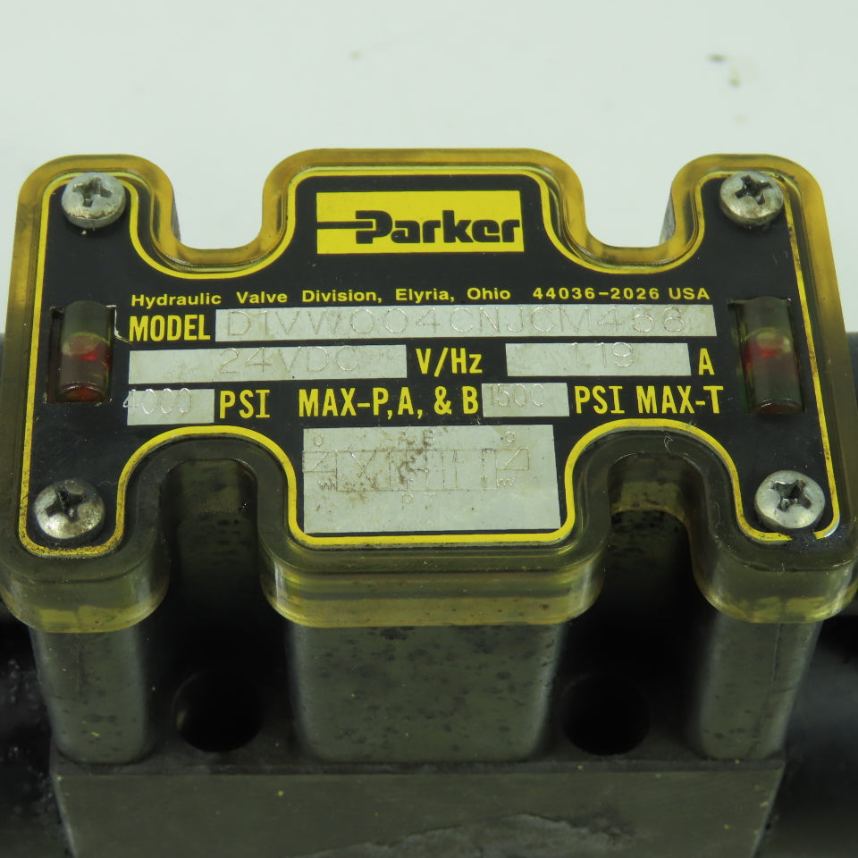 Parker D1VW004CNJCM456 Hydraulic Directional Control Valve 4000PSI 24VDC 1.19A