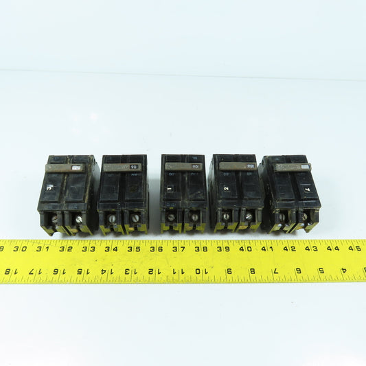 General Electric TQB2190 2-Pole 90A Bolt-On Circuit Breaker Lot Of 5