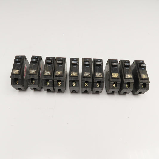 General Electric 20A 1 Pole HACR Type Circuit Breaker Lot Of 10