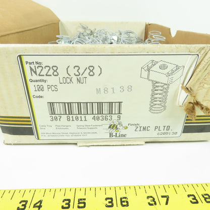 B-line N228 3/8" Zinc Plated Channel Lock Nut Lot Of 100
