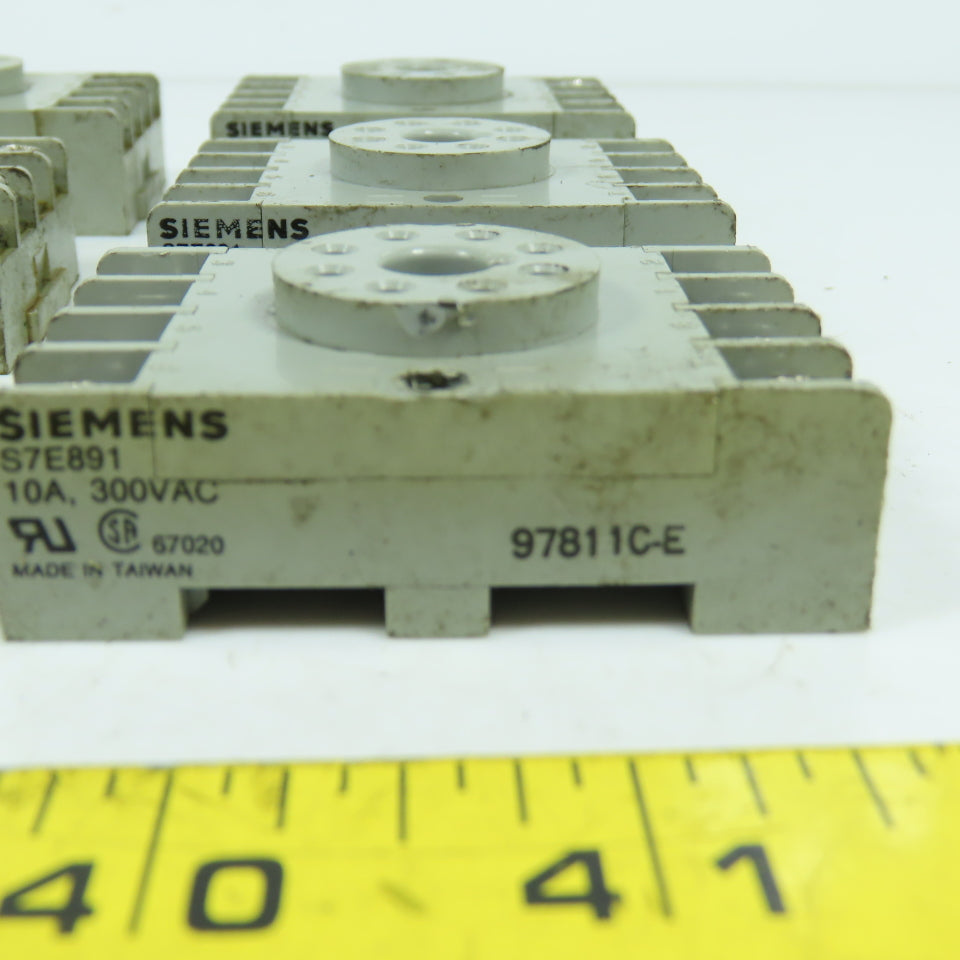 Siemens S7E891 8-Pin Relay Bases 300VAC 10A Lot Of 6