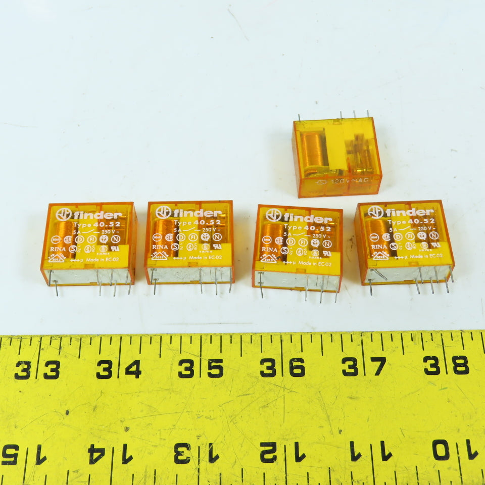 Finder 40.52 120VAC 5A Power Relay DPDT 8-Pin Lot Of 5