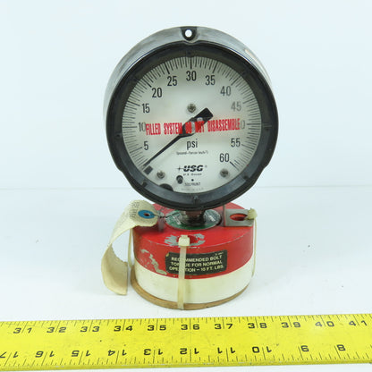 Amatek TCI TC-1-150 Liquid Filled Teflon Diaphragm W/ 0-60PSI Gauge
