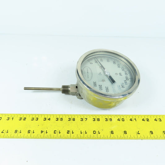 TPF 4-1/4" Stainless Steel Temperature Gauge 0-300°C Celsius Nitrogen Filled