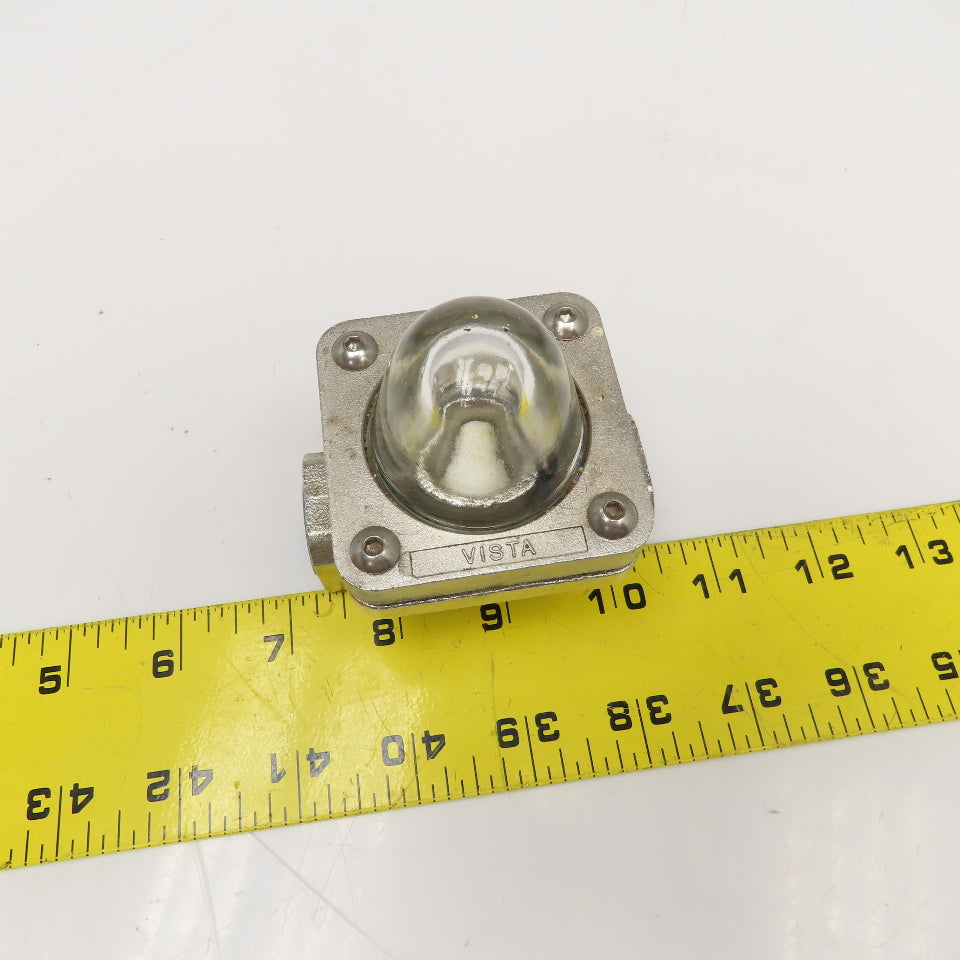 Vista 1/2" NPT Stainless Steel Inline Floating Ball Flow Indicator 16 Bar 200°C