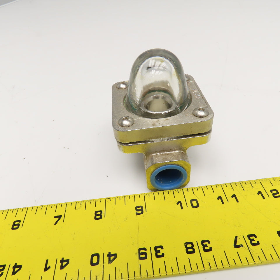 Vista 1/2" NPT Stainless Steel Inline Floating Ball Flow Indicator 16 Bar 200°C