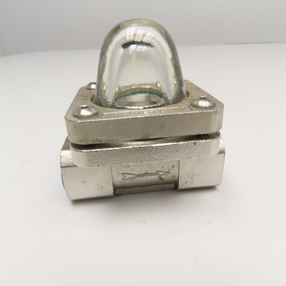 Vista 1/2" NPT Stainless Steel Inline Floating Ball Flow Indicator 16 Bar 200°C