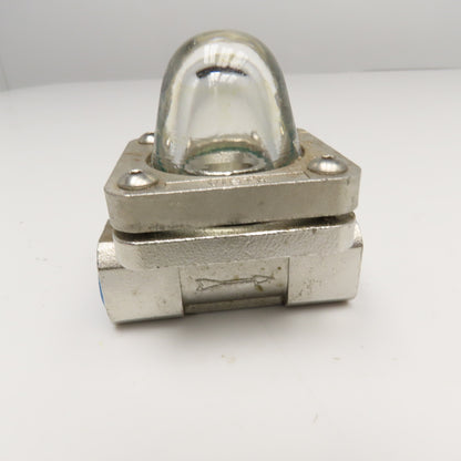 Vista 1/2" NPT Stainless Steel Inline Floating Ball Flow Indicator 16 Bar 200°C