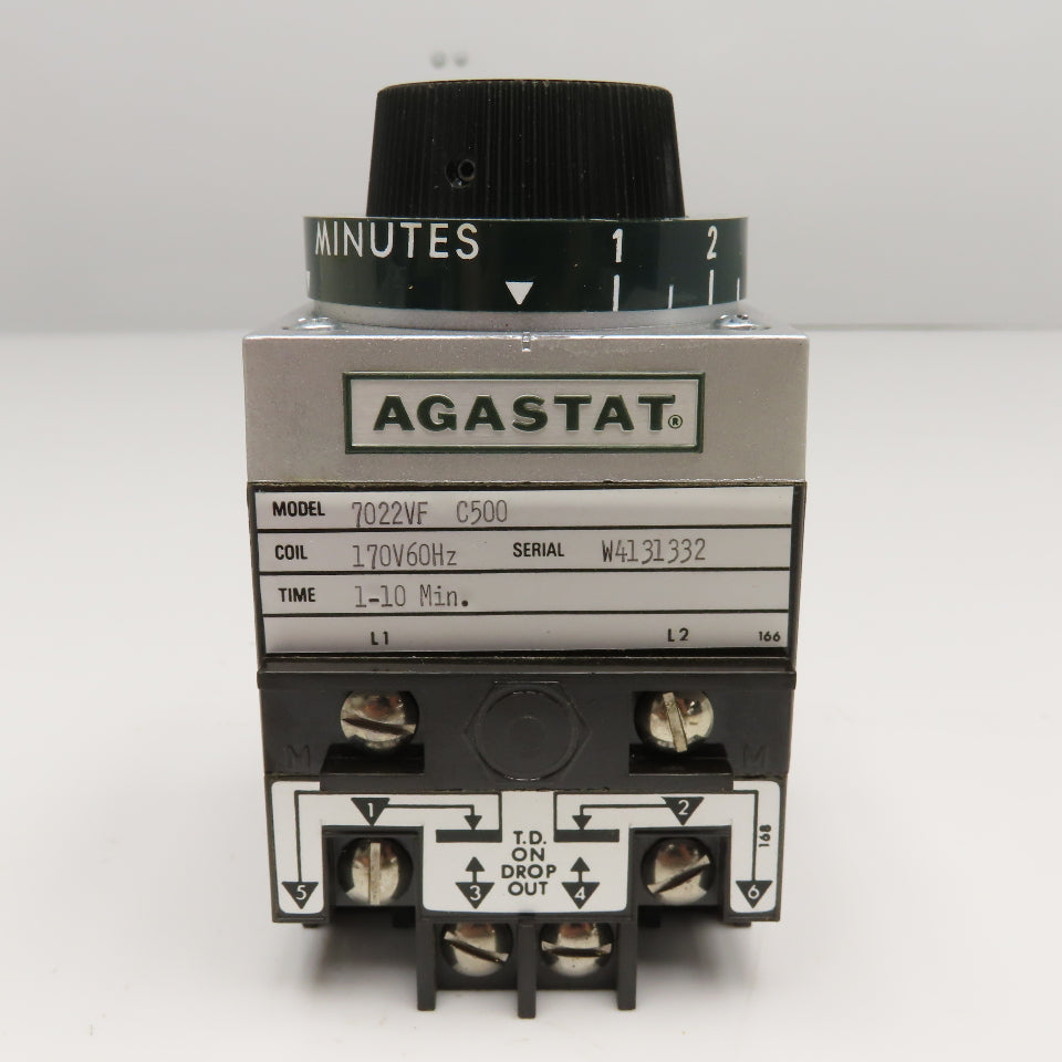 Agastat 7022VF 1-10 Min Time Delay Relay 170V 60Hz