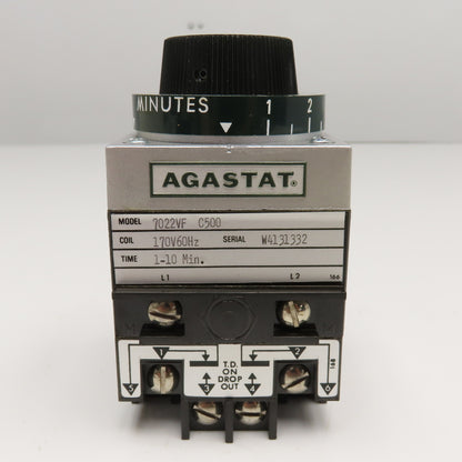 Agastat 7022VF 1-10 Min Time Delay Relay 170V 60Hz