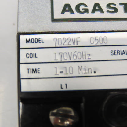 Agastat 7022VF 1-10 Min Time Delay Relay 170V 60Hz
