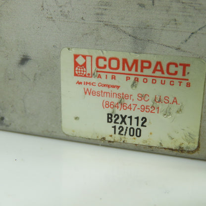 Compact Automation B2X112 Double Acting Pneumatic Cylinder 1-1/2" Stroke 2" Bore