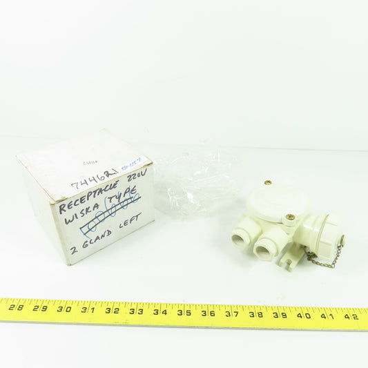 Gluck 2 Gland Receptacle IP56 250V 10-16A NEW