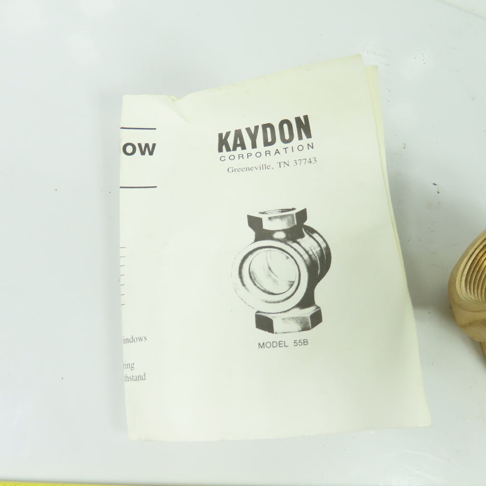 Kaydon 55B Double window Flow Sight Indicators 1-1/2" NPT NEW