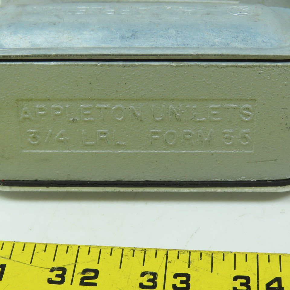 Appleton Unilet 3/4" LRL Form35 Malleable Iron Conduit Body Elbow W/Covers Lot/4