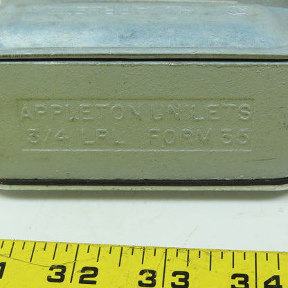 Appleton Unilet 3/4" LRL Form35 Malleable Iron Conduit Body Elbow W/Covers Lot/4