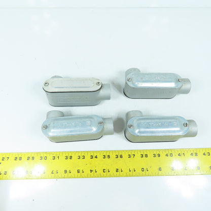 Appleton Unilet 3/4" LRL Form35 Malleable Iron Conduit Body Elbow W/Covers Lot/4