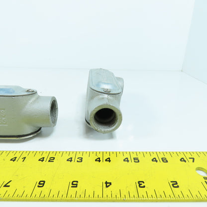 Appleton Unilet 3/4" LRL Form35 Malleable Iron Conduit Body Elbow W/Covers Lot/4