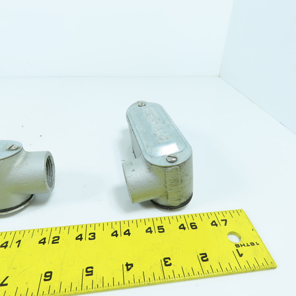 Appleton Unilet 3/4" LRL Form35 Malleable Iron Conduit Body Elbow W/Covers Lot/4