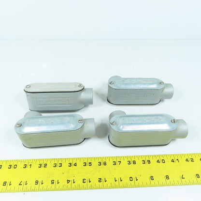 Appleton Unilet 3/4" LRL Form35 Malleable Iron Conduit Body Elbow W/Covers Lot/4