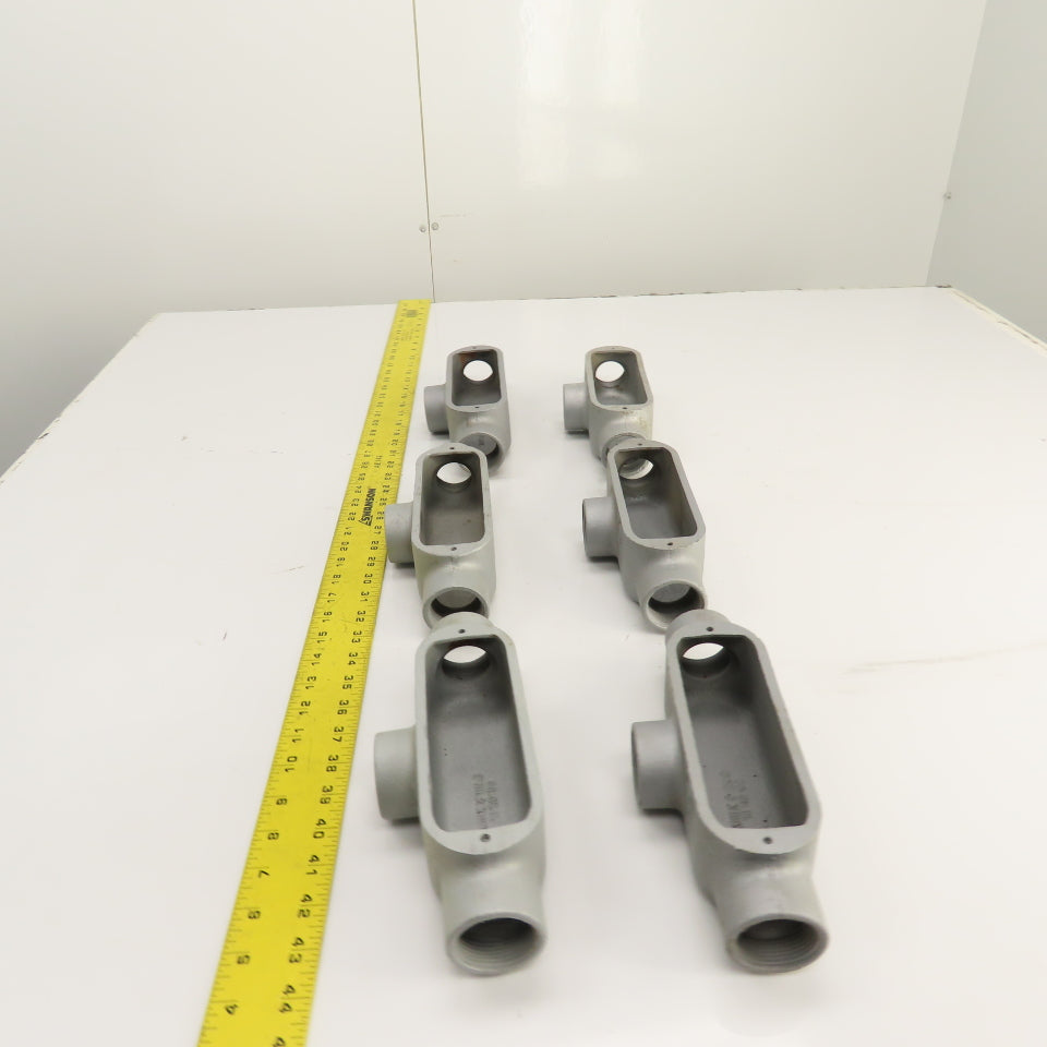 Appleton Unilet 1-1/4" T Form35 Malleable Iron Conduit Body Tee Lot of 6