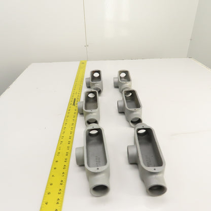 Appleton Unilet 1-1/4" T Form35 Malleable Iron Conduit Body Tee Lot of 6