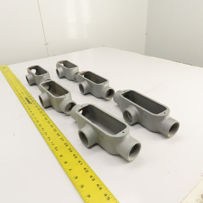 Appleton Unilet 1-1/4" T Form35 Malleable Iron Conduit Body Tee Lot of 6