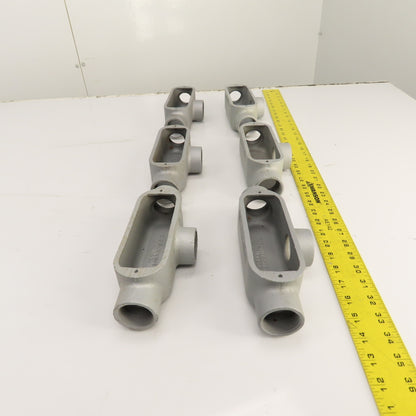 Appleton Unilet 1-1/4" T Form35 Malleable Iron Conduit Body Tee Lot of 6
