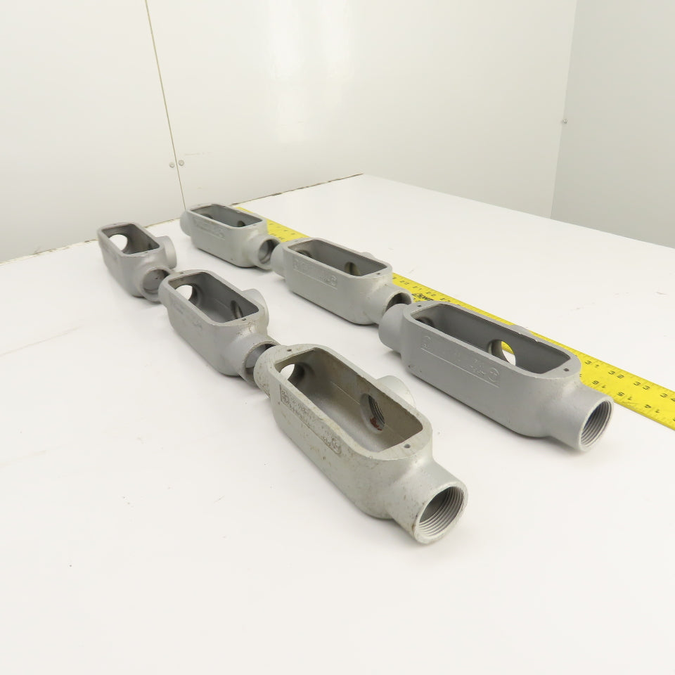 Appleton Unilet 1-1/4" T Form35 Malleable Iron Conduit Body Tee Lot of 6