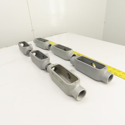 Appleton Unilet 1-1/4" T Form35 Malleable Iron Conduit Body Tee Lot of 6