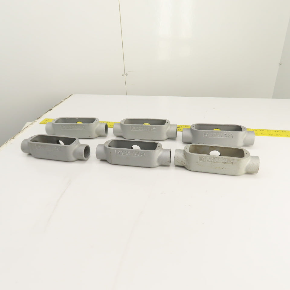 Appleton Unilet 1-1/4" T Form35 Malleable Iron Conduit Body Tee Lot of 6