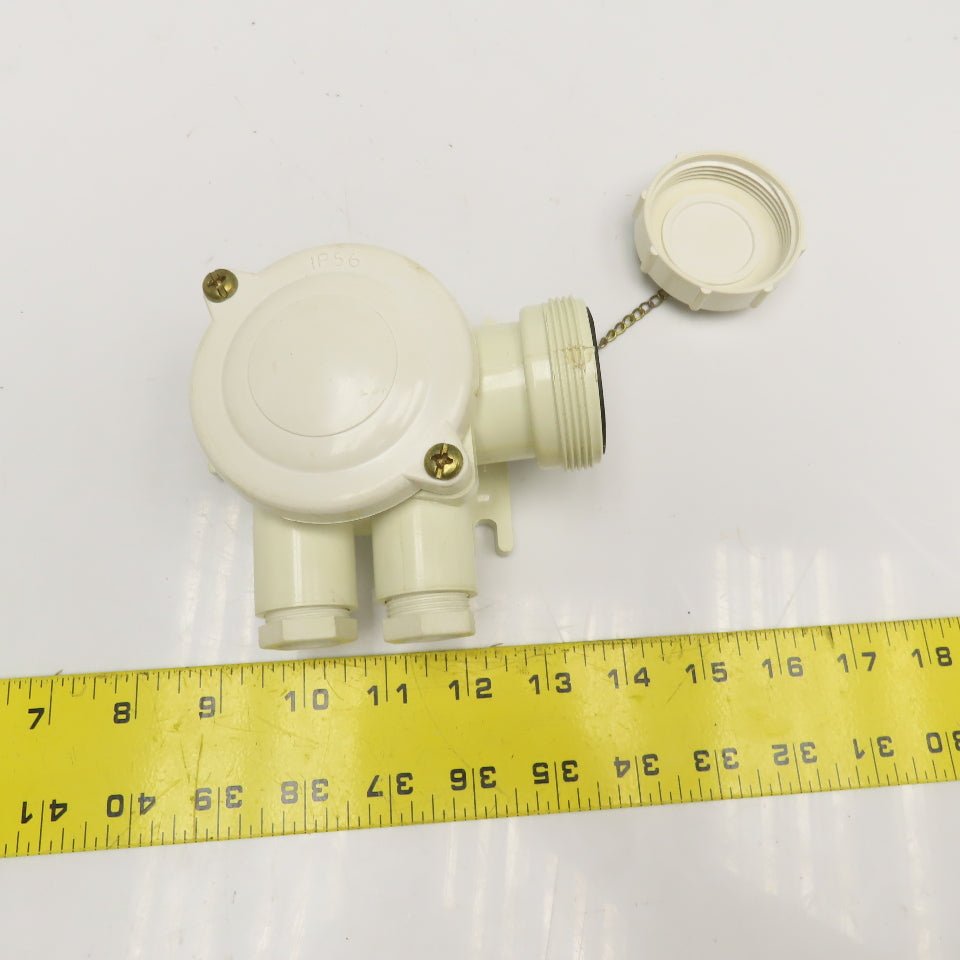 250V 10A 3 Pole IP56 Water Proof Marine Use Receptacle 2 Gland