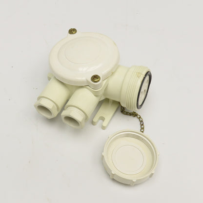 250V 10A 3 Pole IP56 Water Proof Marine Use Receptacle 2 Gland