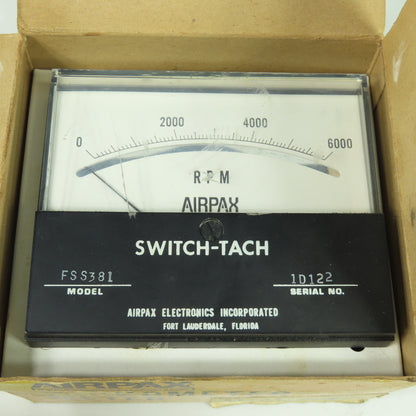 Airpax FSS381 Tachometer Meter 0-6000RPM
