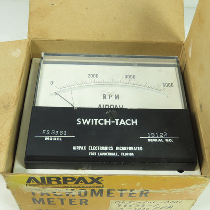 Airpax FSS381 Tachometer Meter 0-6000RPM