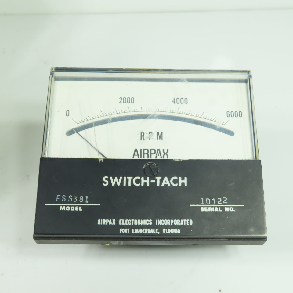 Airpax FSS381 Tachometer Meter 0-6000RPM