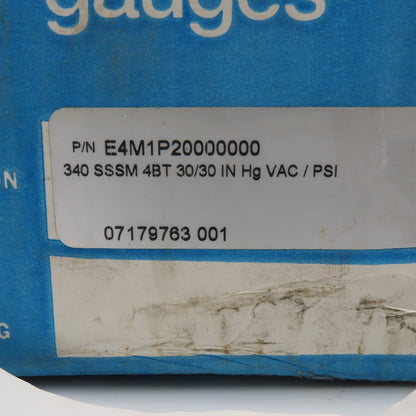 Helicoid E4M1P20000000 30/30 IN Hg/PSI Vacuum PSI Pressure Gauge 304SS 1/4" NPT