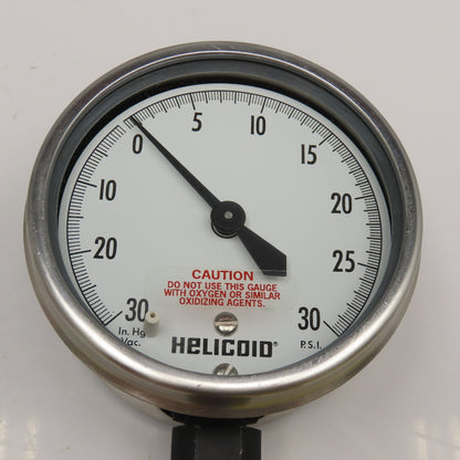 Helicoid E4M1P20000000 30/30 IN Hg/PSI Vacuum PSI Pressure Gauge 304SS 1/4" NPT