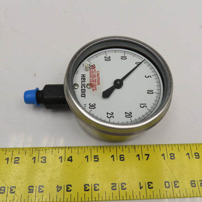 Helicoid E4M1P20000000 30/30 IN Hg/PSI Vacuum PSI Pressure Gauge 304SS 1/4" NPT