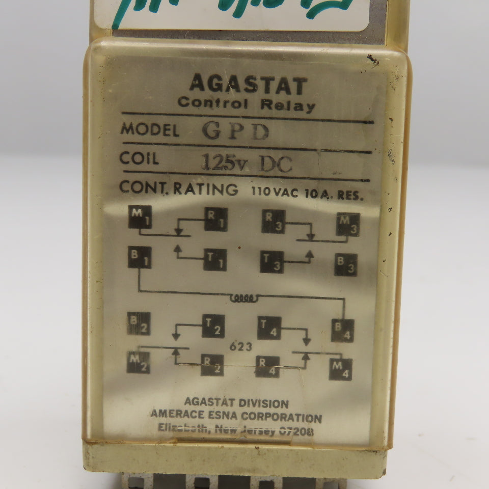 Agastat GPD 125V DC Coil Control Relay Module