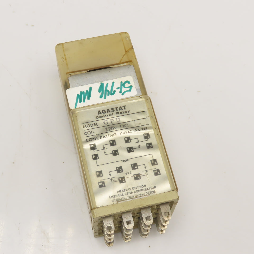 Agastat GPD 125V DC Coil Control Relay Module