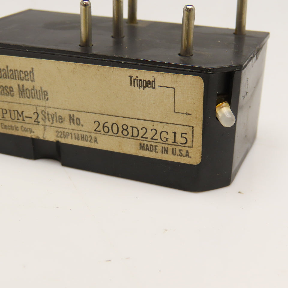Westinghouse 2608D22G15 PUM-2 Unbalanced Phase Module