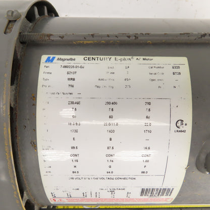 Magnetek E320 7.5HP AC Electric Motor 230/460V 3PH 1735RPM S213T Frame Tested
