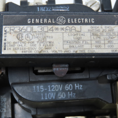 General Electric CR360L301AAJ Lighting Contactor 480V Load 600V Ballast MAX 120V