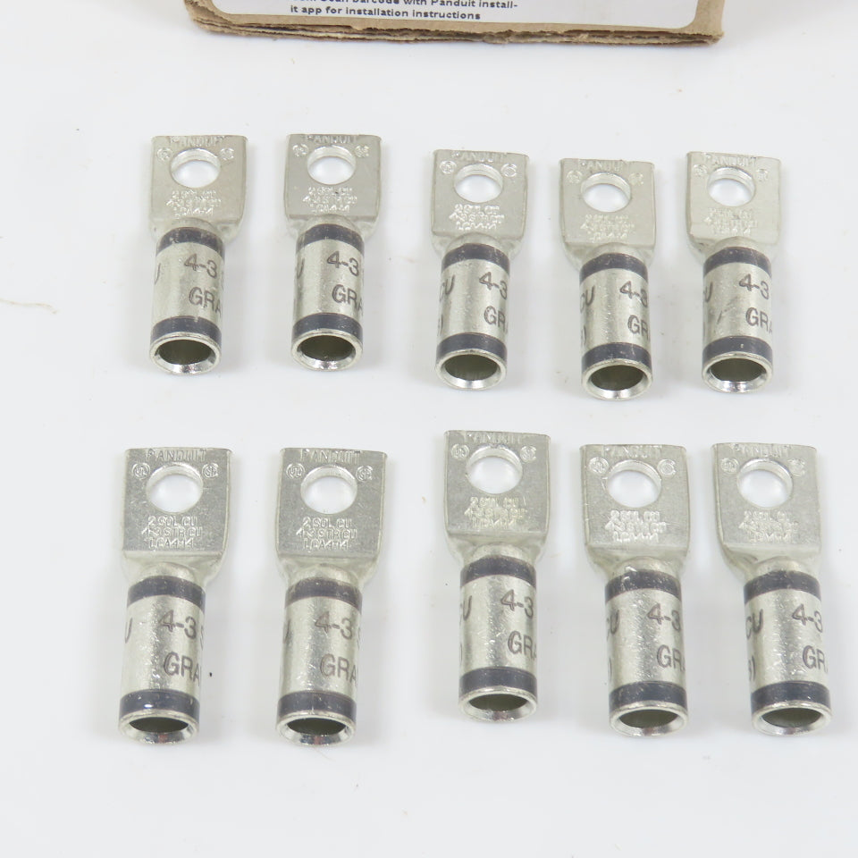 Panduit LCA4-14-L Copper Compression Lug 1-Hole #2AWG SOL #4-#3 AWG STR Lot/10