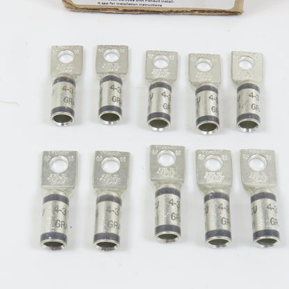 Panduit LCA4-14-L Copper Compression Lug 1-Hole #2AWG SOL #4-#3 AWG STR Lot/10