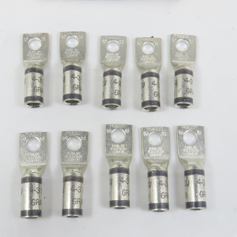 Panduit LCA4-14-L Copper Compression Lug 1-Hole #2AWG SOL #4-#3 AWG STR Lot/10
