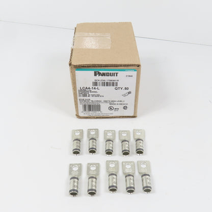 Panduit LCA4-14-L Copper Compression Lug 1-Hole #2AWG SOL #4-#3 AWG STR Lot/10