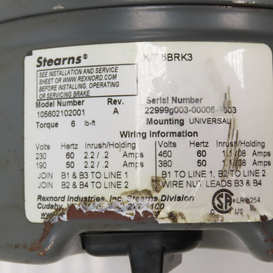 Marathon G584 1.5HP AC Electric Brake Motor 230/460V 3PH 1725RPM 56HC-70 Fr.